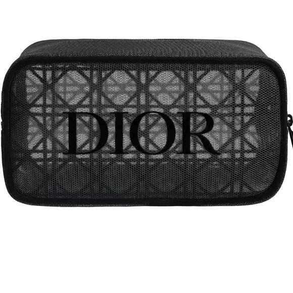 Dior 2025 Black Mesh Cosmetic Pouch Novelty New in box - Picture 1 of 6